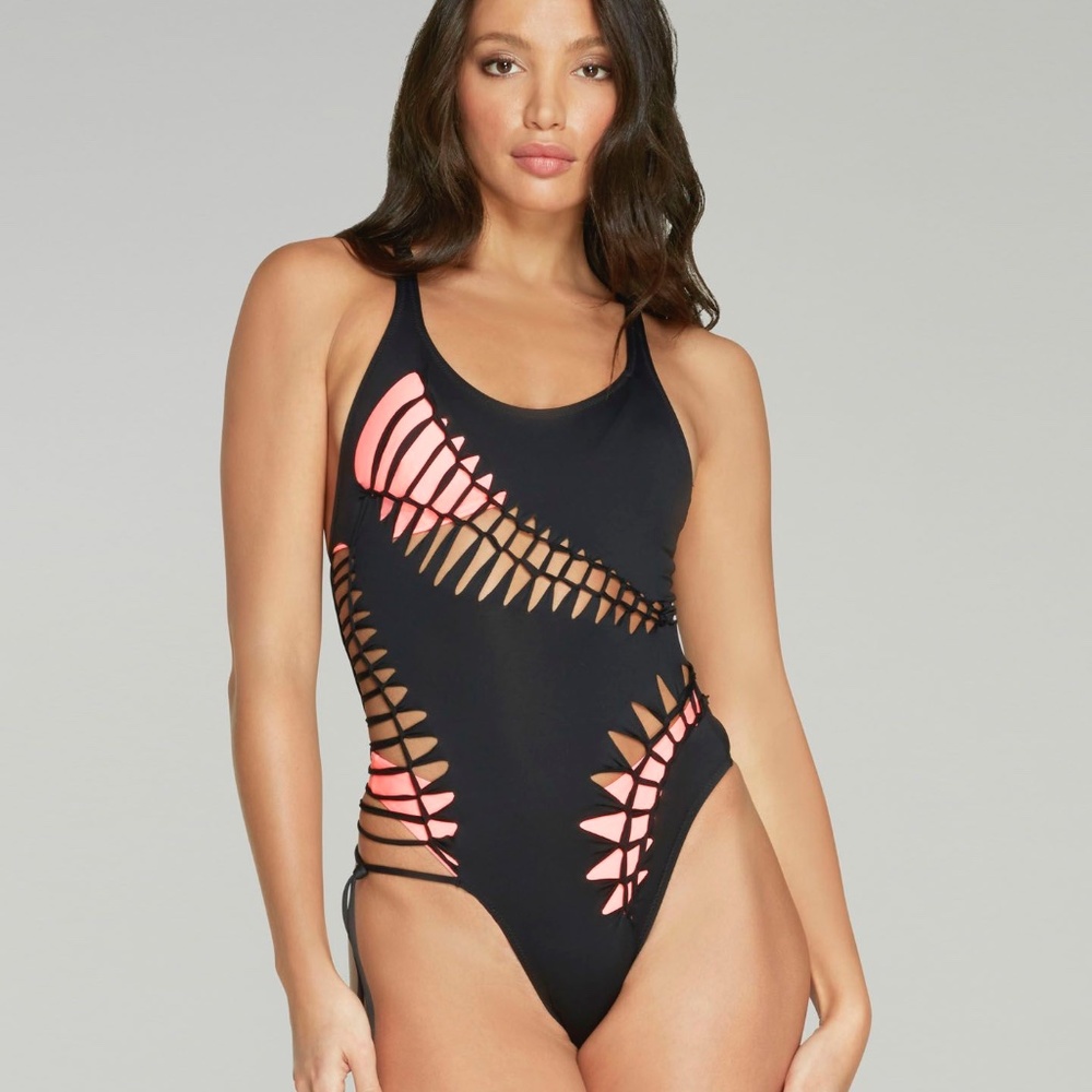 Agent Provocateur Buddy Black Coral Swimsuit NWT $350